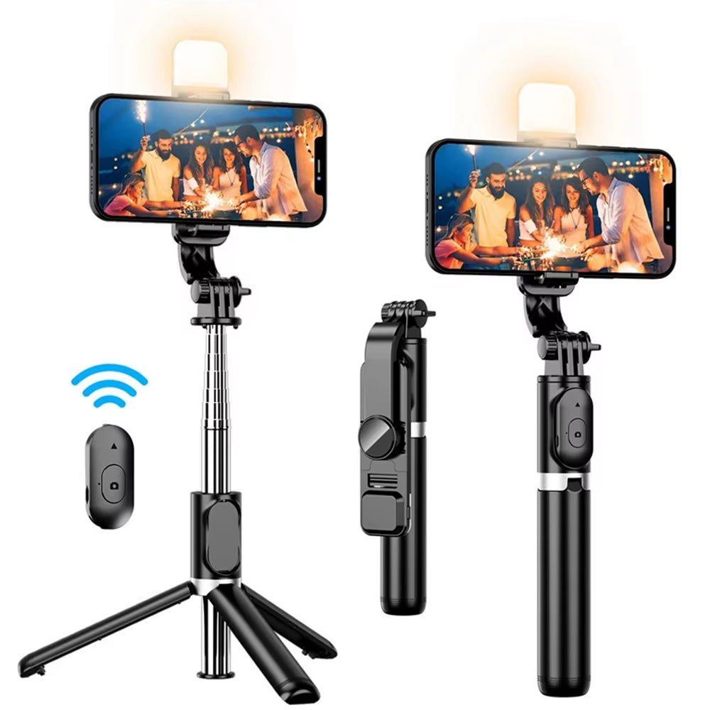 Phone Selfie Stick Tripod 1045mm with Wireless Bluetooth LED Fill Light and Remote Shutter