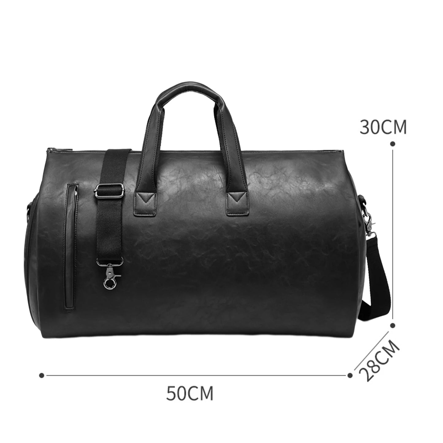 Leather duffel bag with waterproof finish 