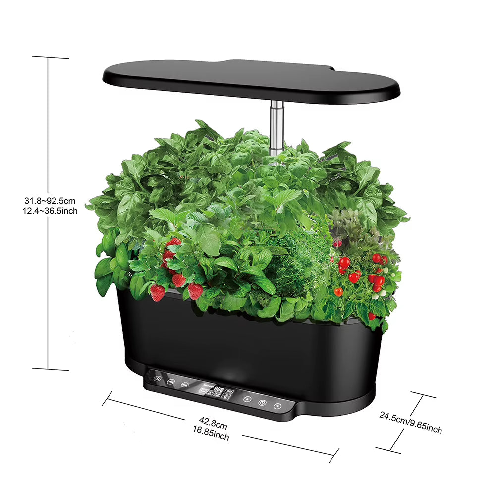 Smart Hydroponic Planter with LCD Display – TUYA App Control & LED Grow Light System