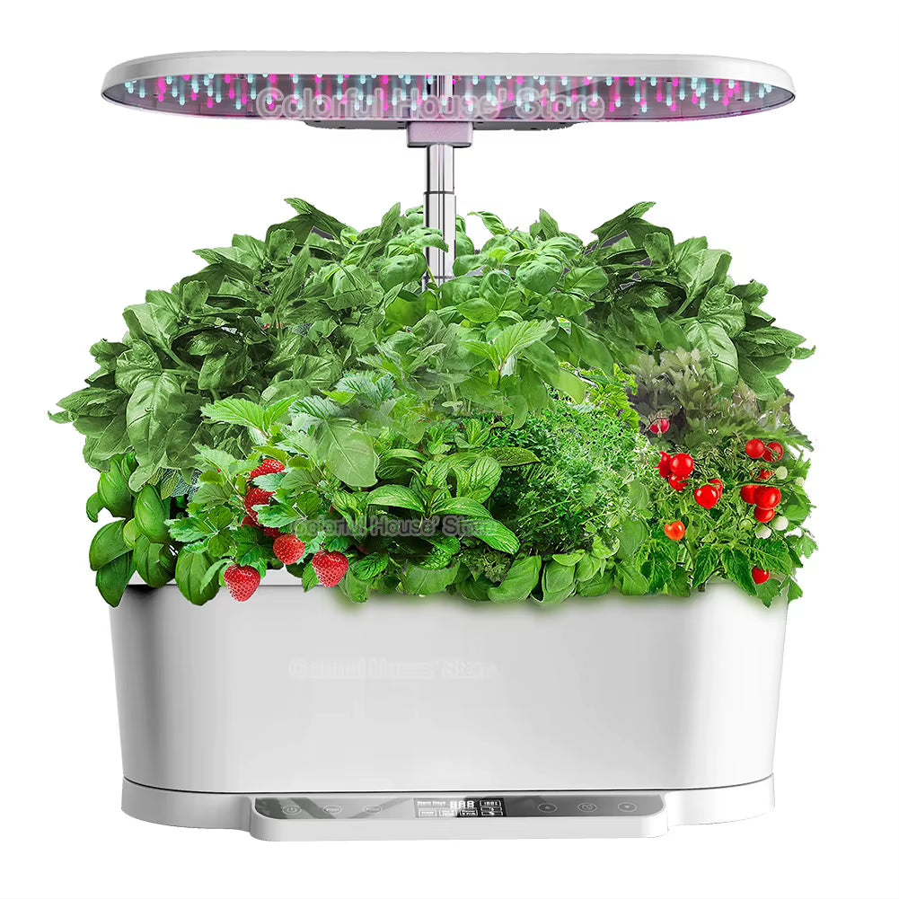 Smart Hydroponic Planter with LCD Display – TUYA App Control & LED Grow Light System