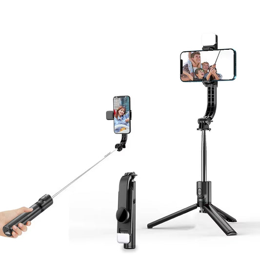 Phone Selfie Stick Tripod 1045mm with Wireless Bluetooth LED Fill Light and Remote Shutter