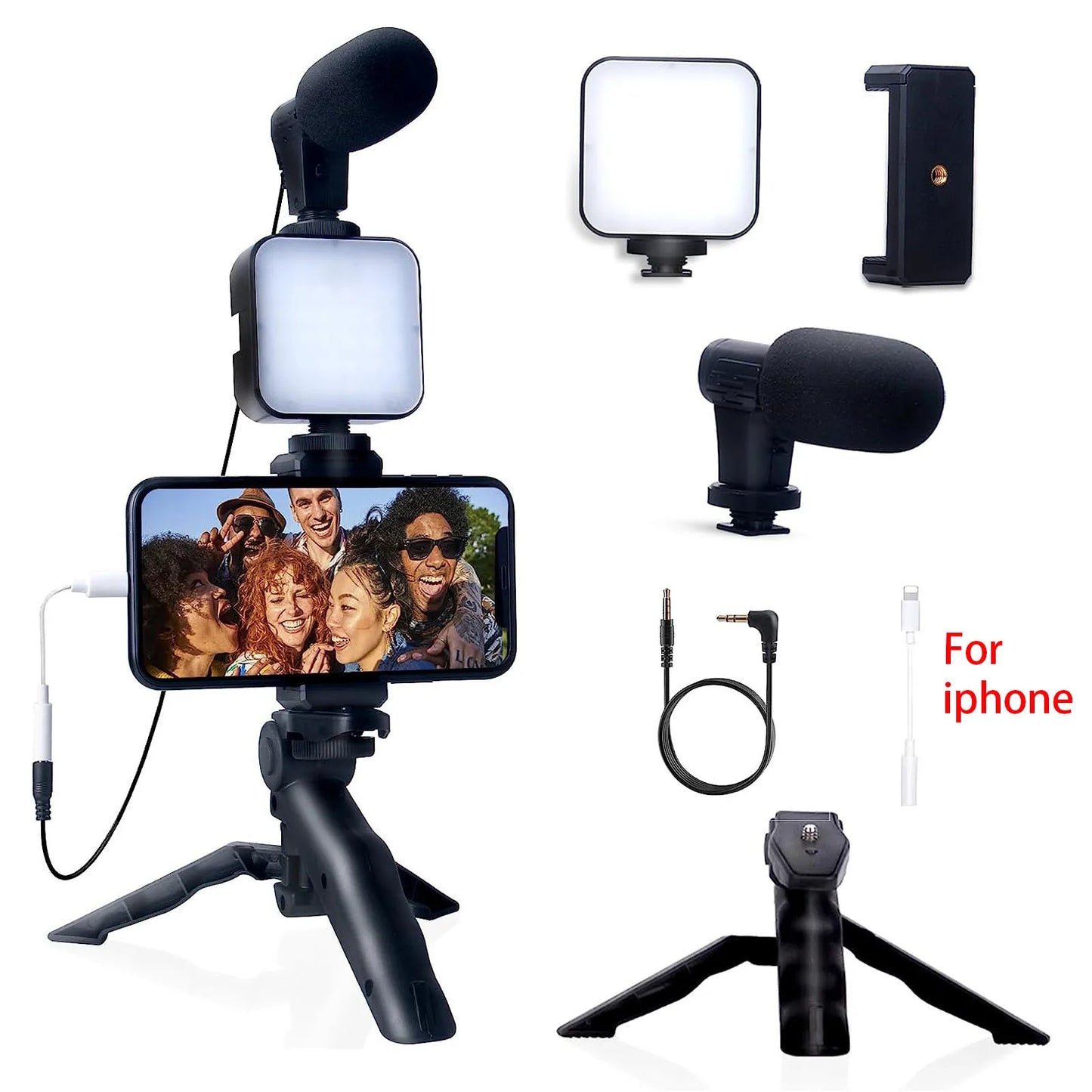 Vlogging Kit with Tripod & Mic for iPhone/Android