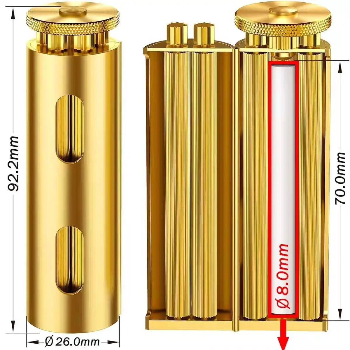 Antique-style brass manual cigarette rolling machine 70MM