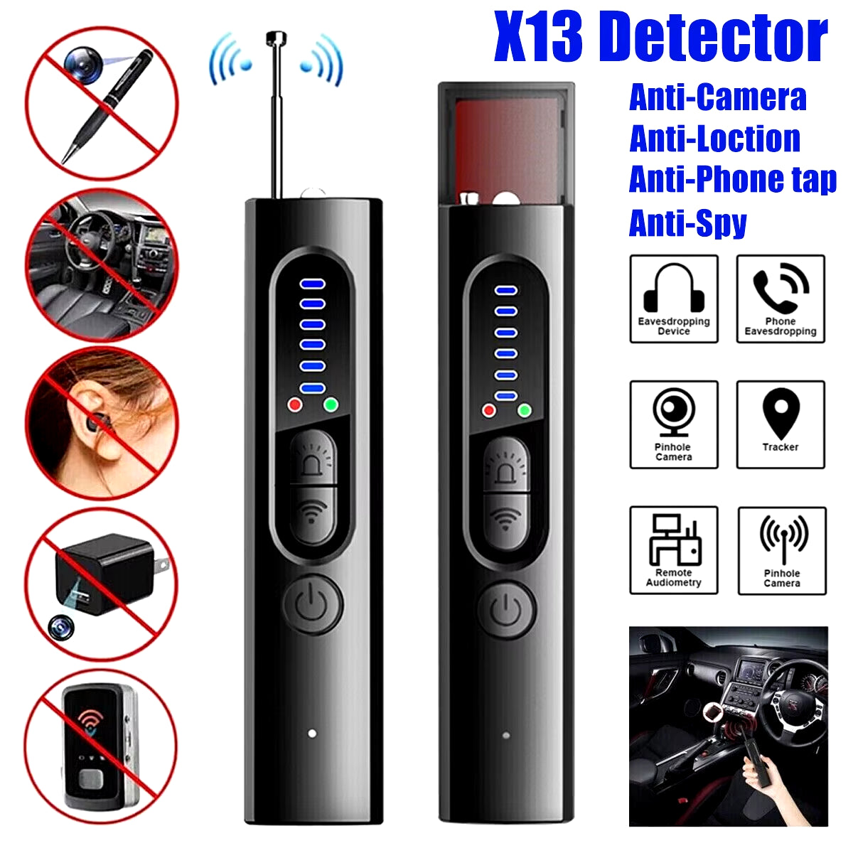 Wireless RF Signal Detector Anti-spy Hidden Camera Detector