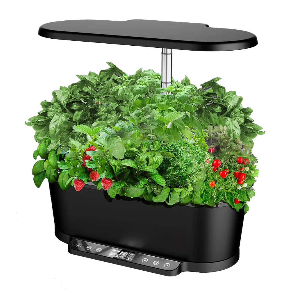 Smart Hydroponic Planter with LCD Display – TUYA App Control & LED Grow Light System