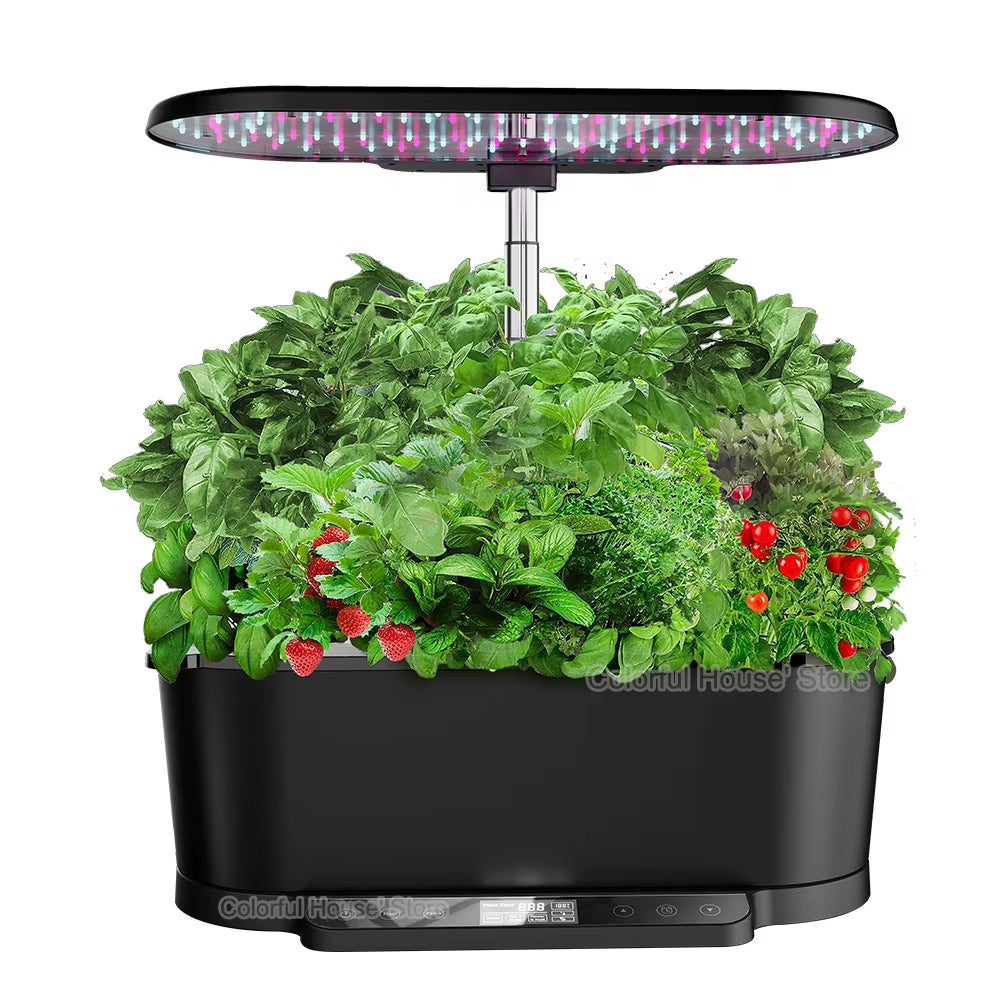 Smart Hydroponic Planter with LCD Display – TUYA App Control & LED Grow Light System