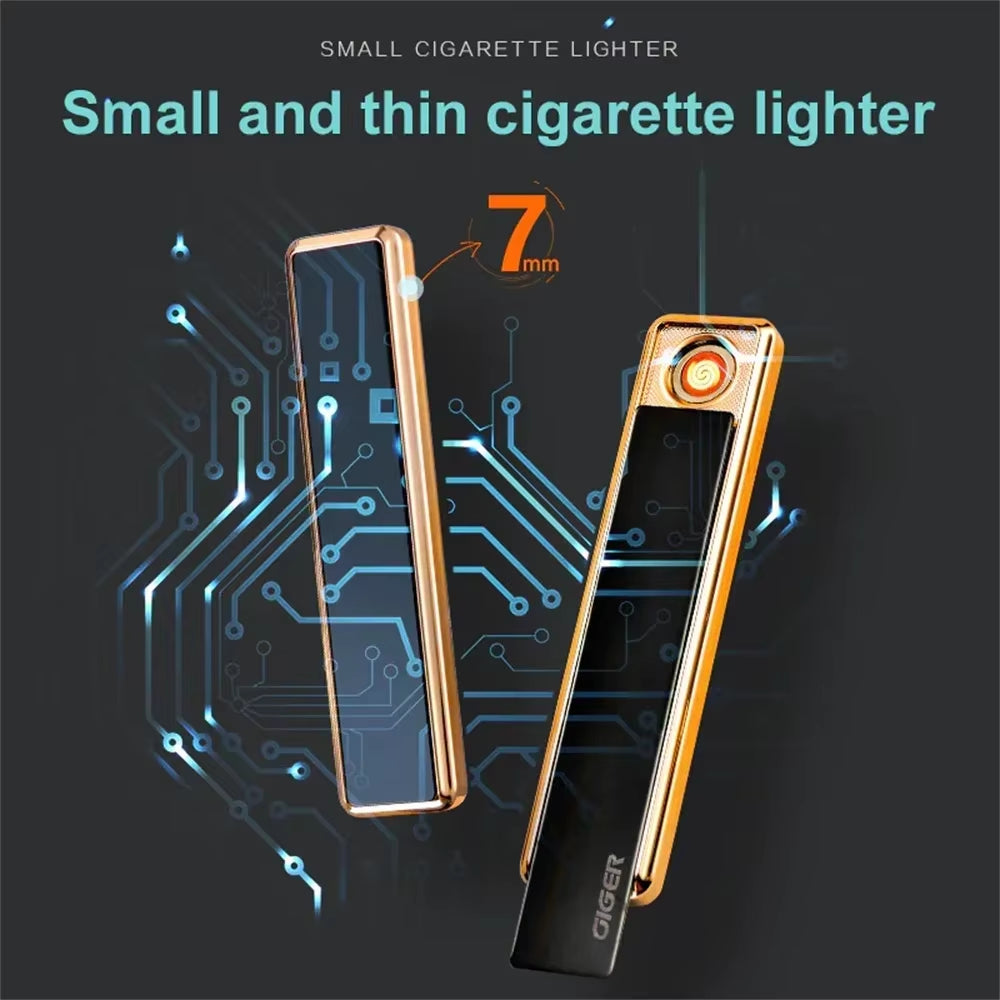 USB Rechargeable Windproof Lighter Keychain – Sleek Mirror Finish Zinc Alloy, Perfect Gift