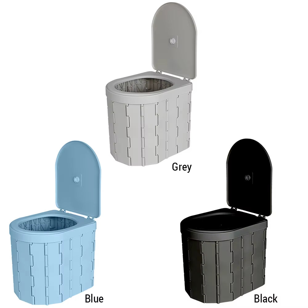 Travel-use in-vehicle folding toilet