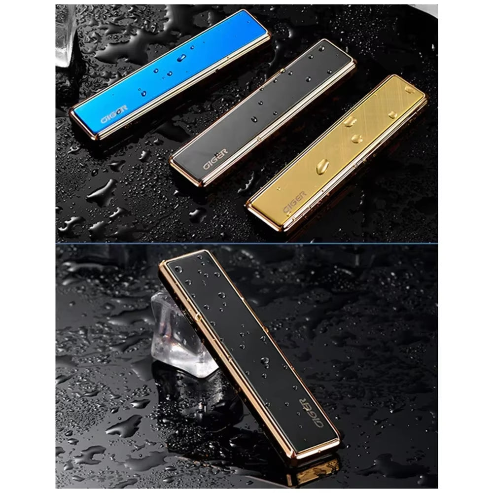 USB Rechargeable Windproof Lighter Keychain – Sleek Mirror Finish Zinc Alloy, Perfect Gift