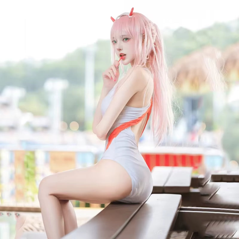 DARLING in the FRANXX Cosplay Zero Two Sexy Swimming Suit Bikini for Women ACGN Party Perform Coser Costumes Anime Peripherals