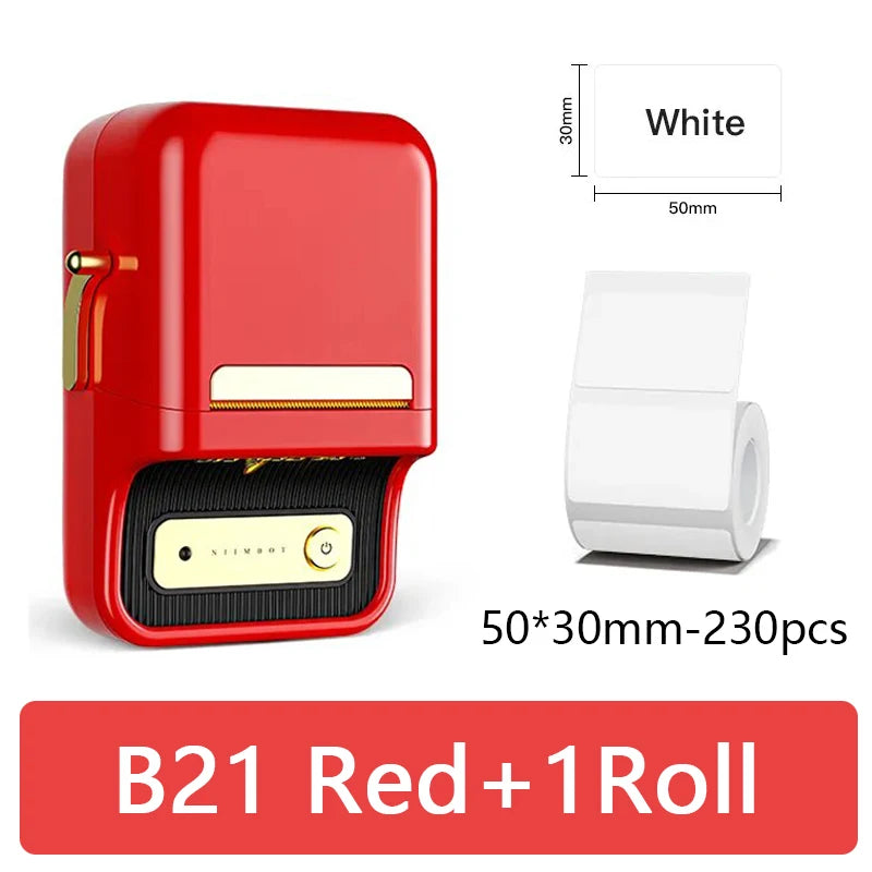 Mini B21 Portable Label Printer - Wireless Thermal Sticker Maker