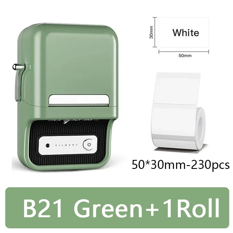 Mini B21 Portable Label Printer - Wireless Thermal Sticker Maker