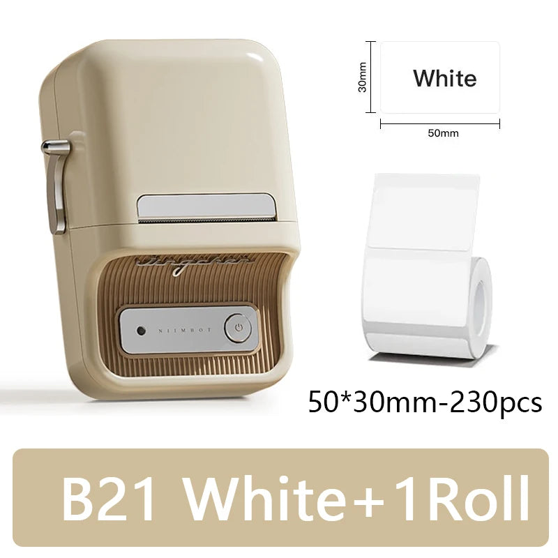 Mini B21 Portable Label Printer - Wireless Thermal Sticker Maker