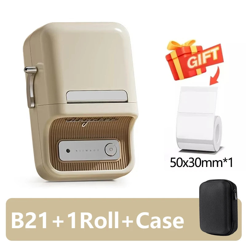 Mini B21 Portable Label Printer - Wireless Thermal Sticker Maker