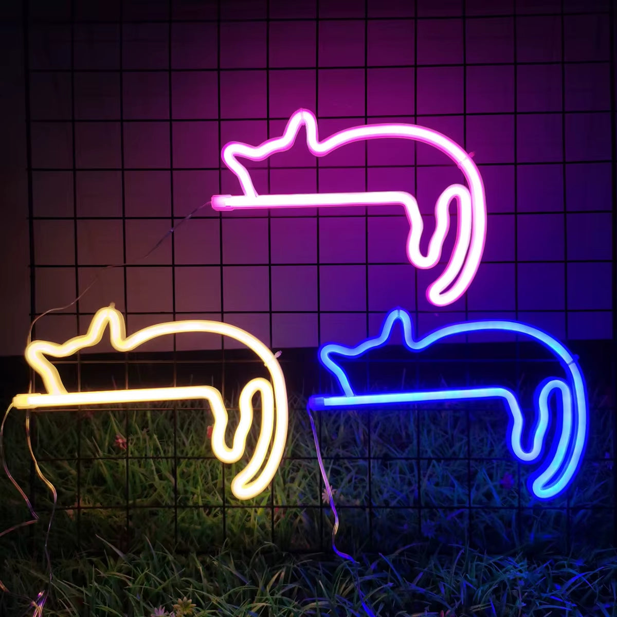 Cat Neon Wall Sign - LED Light Decor for Rooms, Pet Stores, and Parties