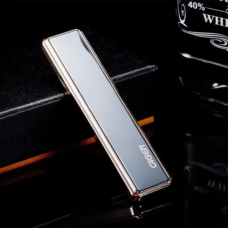 USB Rechargeable Windproof Lighter Keychain – Sleek Mirror Finish Zinc Alloy, Perfect Gift