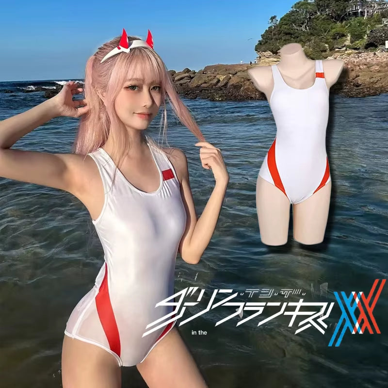 DARLING in the FRANXX Cosplay Zero Two Sexy Swimming Suit Bikini for Women ACGN Party Perform Coser Costumes Anime Peripherals