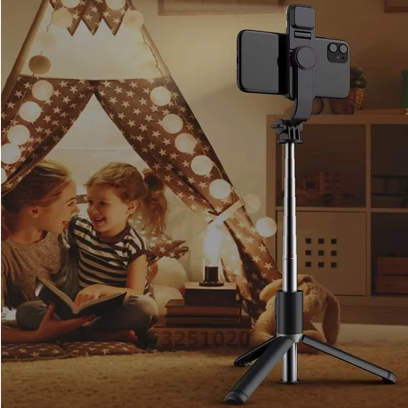 Phone Selfie Stick Tripod 1045mm with Wireless Bluetooth LED Fill Light and Remote Shutter